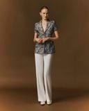  FLORA SHORT-SLEEVE COTTON BLAZER 