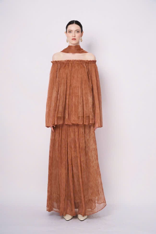  ALBA PLEATED MAXI SKIRT 