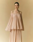  ALBA PLEATED OFF-SHOULDER CHIFFON TOP 