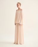  ALBA PLEATED OFF-SHOULDER CHIFFON TOP 
