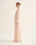  ALBA PLEATED OFF-SHOULDER CHIFFON TOP 