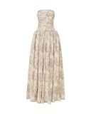  CASCADE FLORAL BUSTIER MAXI DRESS 