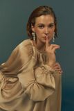  GOLDEN HAZE-RUCHED GOWN 