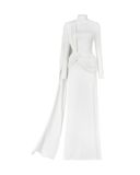  DARA CROSSED STRAP DRAPED STRETCH DRESS 