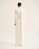  DARA CROSSED STRAP DRAPED STRETCH DRESS 