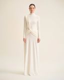  DARA CROSSED STRAP DRAPED STRETCH DRESS 