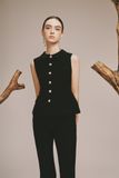  CRYSTAL COLLARED VEST 