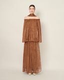  ALBA PLEATED OFF-SHOULDER CHIFFON TOP 