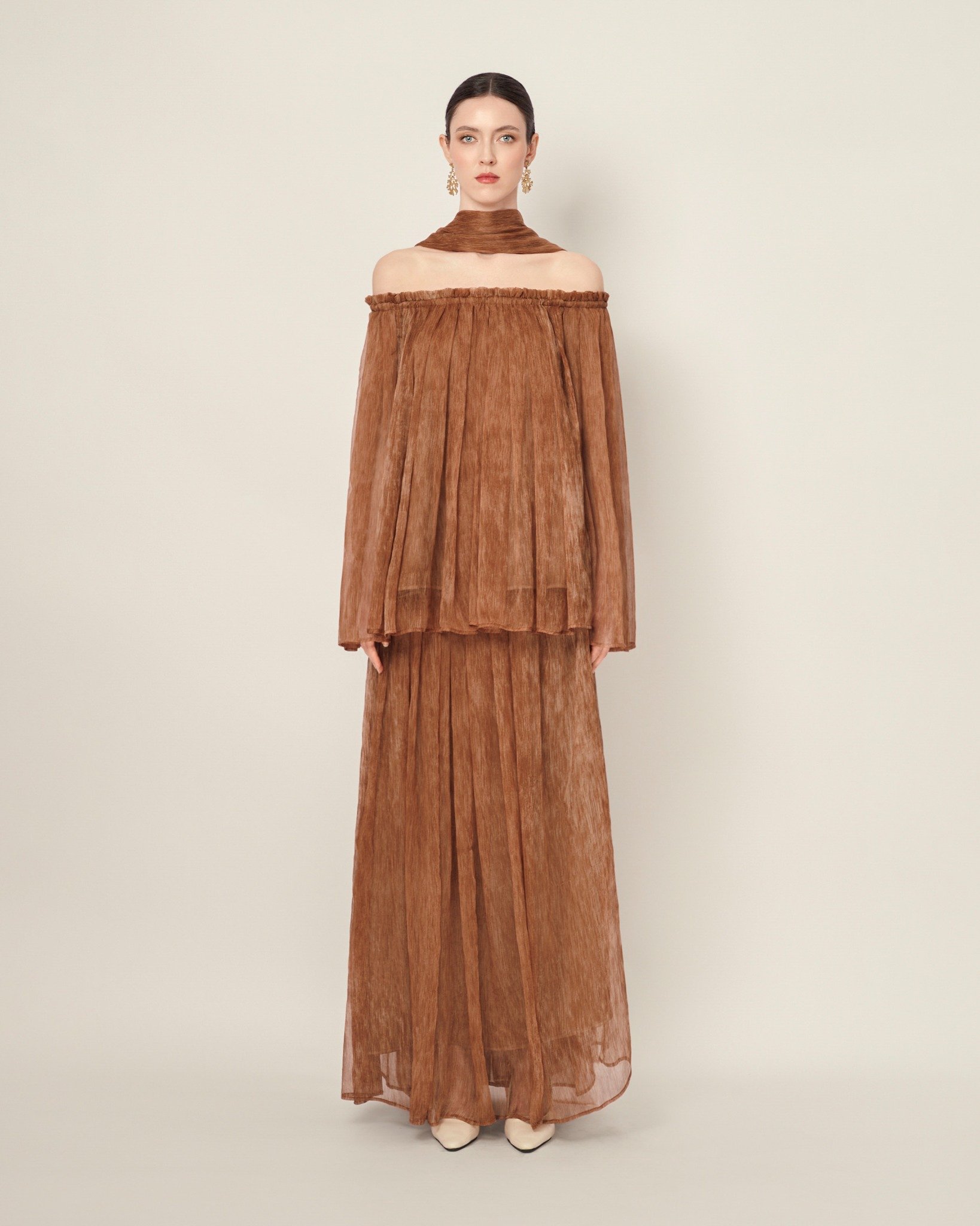  ALBA PLEATED MAXI SKIRT 
