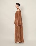 ALBA PLEATED OFF-SHOULDER CHIFFON TOP 