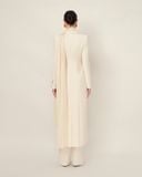  VIOLA LONG DOUBLE-BREASTED SUIT DRESS WITH SCARF DETAIL 