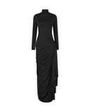  LYRA TURTLENECK DRAPED STRETCH DRESS 