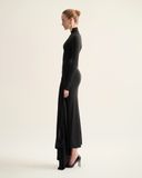  LYRA TURTLENECK DRAPED STRETCH DRESS 