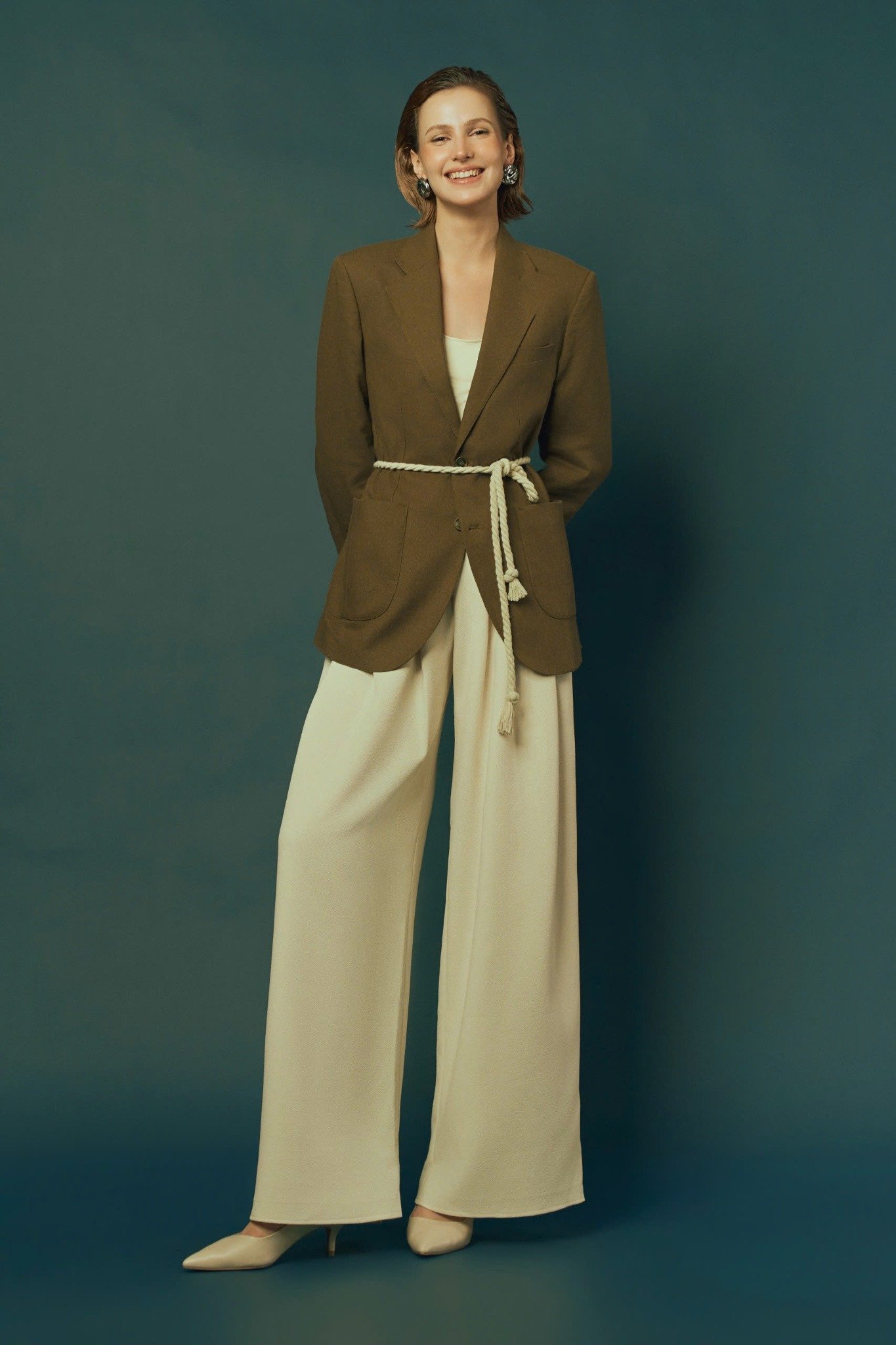  WOOD ROPE-RELAXED LINEN BLAZER 