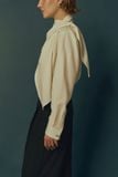  TWILIGHT HIGH NECK DRAPED BLOUSE 
