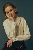  TWILIGHT HIGH NECK DRAPED BLOUSE 