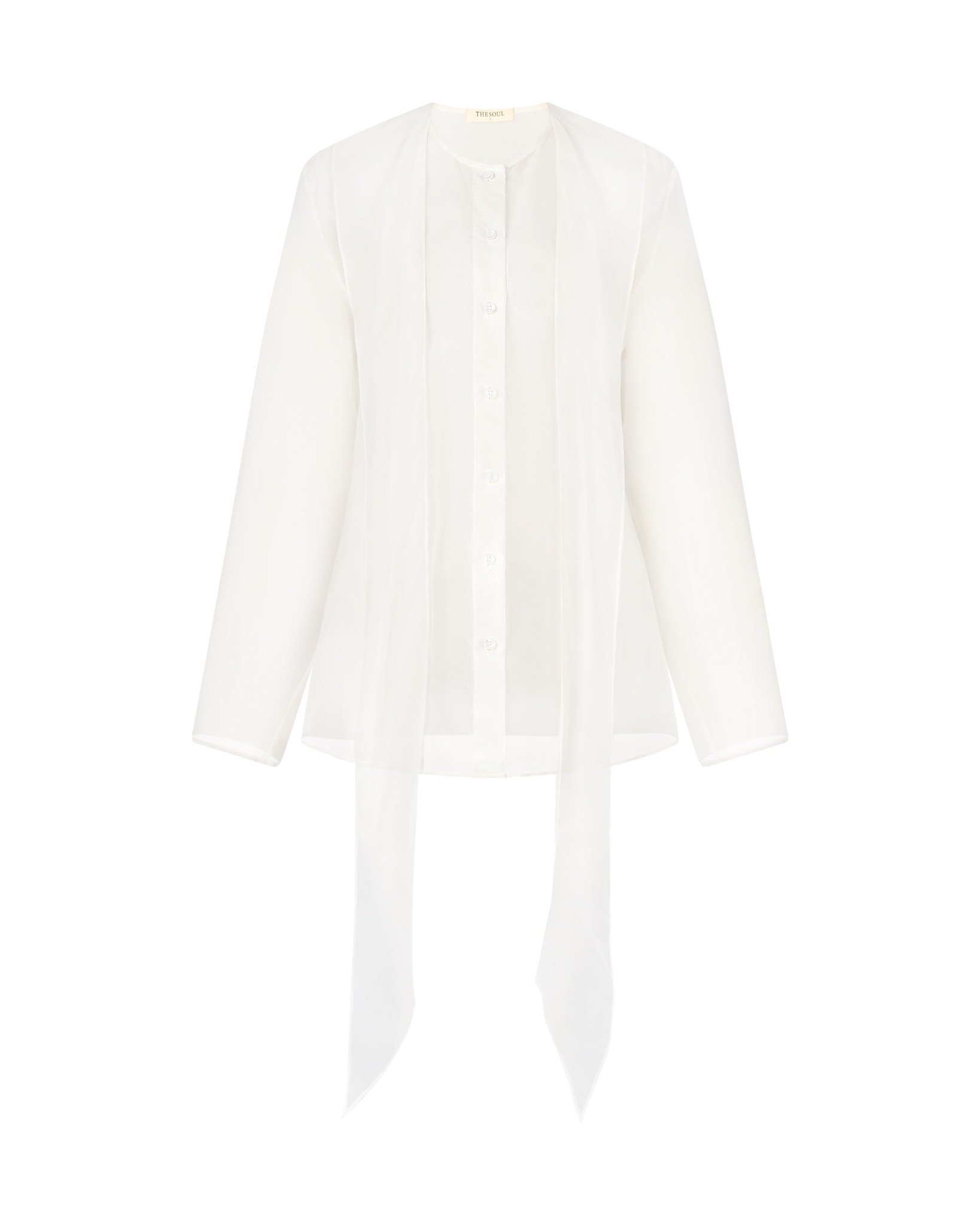  HANNA LONG COLLAR SILK ORGANZA SHIRT 