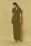  OLIVE GRACE-DOUBLE-BREASTED SHORT-SLEEVE BLAZER 