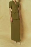  OLIVE GRACE-DOUBLE-BREASTED SHORT-SLEEVE BLAZER 