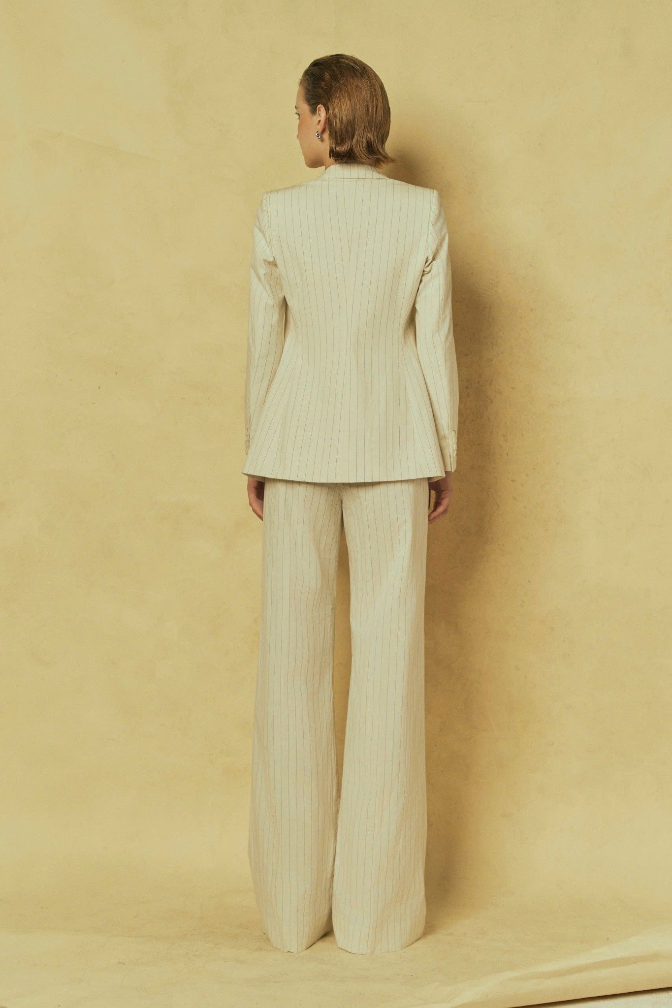  SUNBEAM CREAM PINSTRIPE TROUSERS 