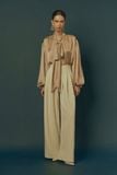  GOLDEN WHISPER-BOWED BLOUSE 