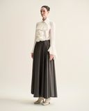  BELLA RUFFLED COLLAR WHITE SILK SHIRT 