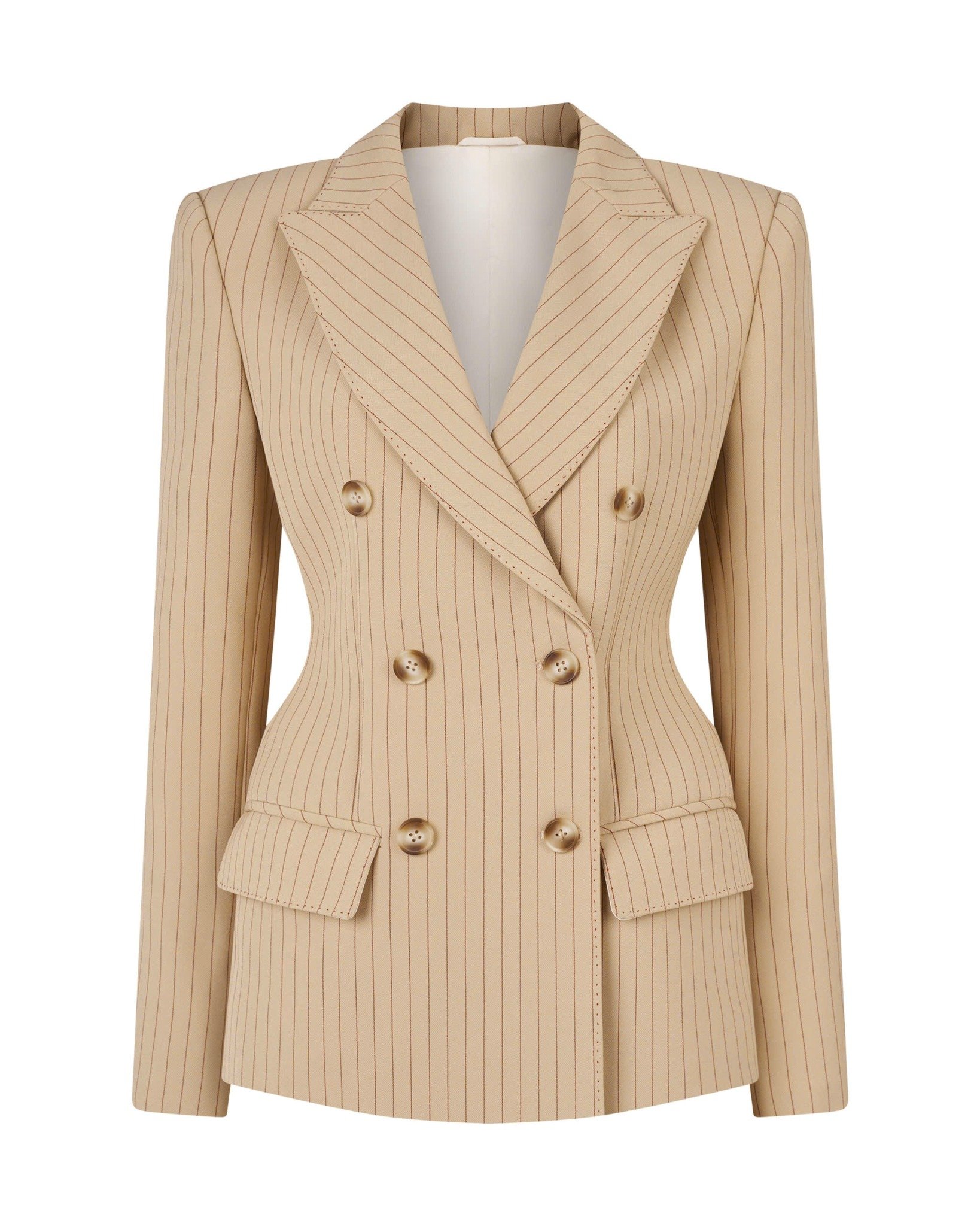  VESPER STRIPED DOUBLE BREAST SUIT JACKET 