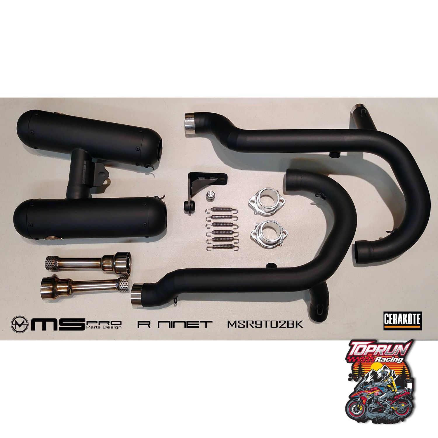  Pô đút gầm đôi MS Pro cho BMW R Nine T - CERAKOTE BLACK 