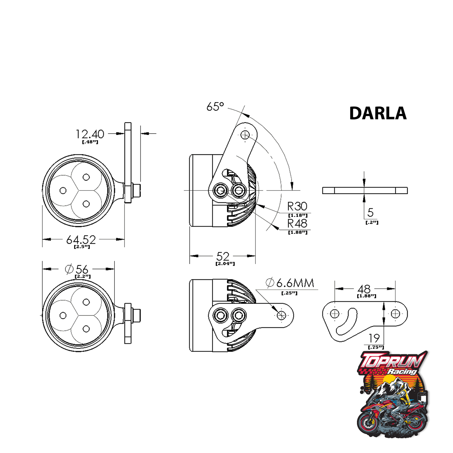  Đèn Clearwater Darla Universal 