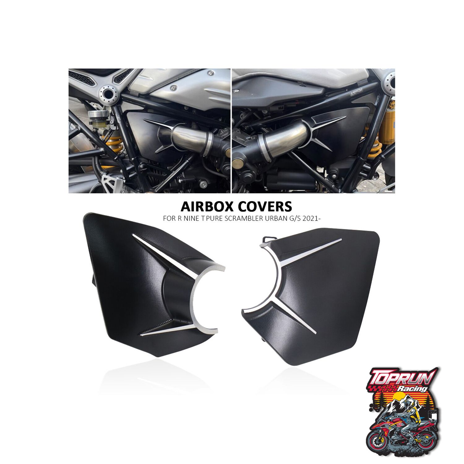  Ốp hút gió nhôm CNC cho BMW R Nine T - Bạc 