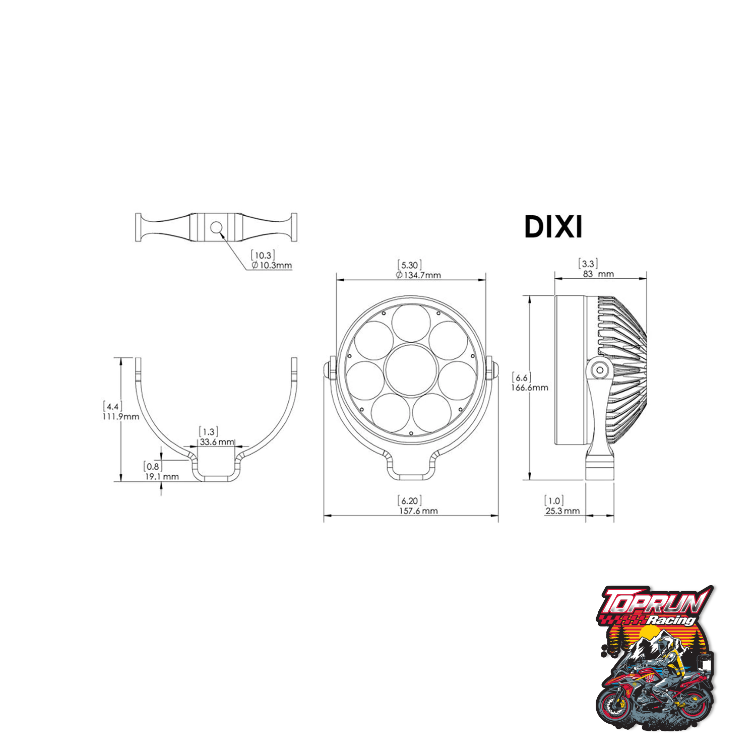  Đèn Clearwater Dixi cho BMW GS/GSA 