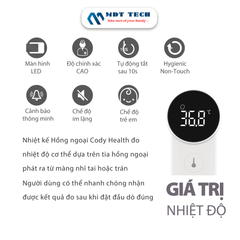 Nhiệt kế điện tử hồng ngoại đo trán và tai Cody Health JPD-FR301
