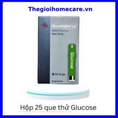 Hộp 25 que thử đường huyết (Blood Glucose) cho máy đo đường huyết GlucoAlpha3in1