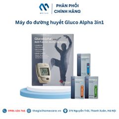 Bộ que thử đường huyết/Axit Uric/Mỡ máu  cho máy đo đường huyết GlucoAlpha 3in1
