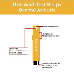 Que thử axit uric (gout) cho máy đo đường huyết GlucoAlpha 3in1
