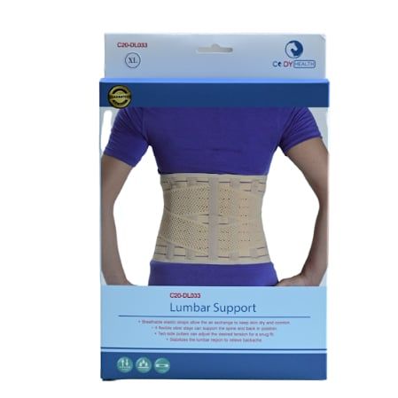 Đai lưng cố định cột sống DL033, Đai hỗ trợ lưng, 4 thanh trợ lực nhôm y tế cao cấp