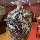  Bình hút lộc Thuận Buồm Xuôi Gió Đắp Nổi - BHL-TBXG01 