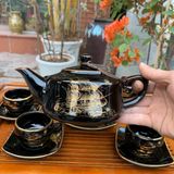  Bộ ấm chén Thuận Buồm Xuôi Gió Men Đen Bóng 