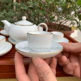  Bộ ấm chén Tố Bạch Hoàng Kim Vẽ Vàng 18K 