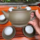  Bộ ấm chén Trường Sa Trống Đai Xanh Bát Tràng 