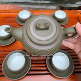  Bộ ấm chén Trường Sa Trống Đai Xanh Bát Tràng 