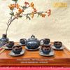  Bộ ấm chén Men Hỏa Biến Hồng Vân Đen HN014 