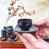  Bộ ấm chén Men Hỏa Biến Hồng Vân Đen HN014 