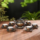  Bộ ấm trà Vinh Hoa Phú Quý men đen nhám 