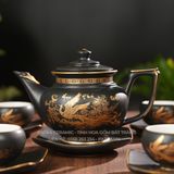 Bộ ấm trà Vinh Hoa Phú Quý men đen nhám 
