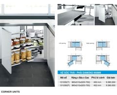 Kệ chiếc lá Inox mở trái – phải 900mm 101061(450) – Higold