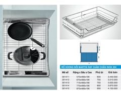 Rổ xoong nồi Martin ray giảm chấn inox 304 301411(600), 301412(700), 301413(750), 301414(800), 301415(900) – Higold