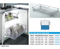 Rổ chén dĩa ray giảm chấn 301607(600), 301601(700), 301606(750), 301602(800), 301603(900) – HIGOLD