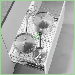 Rổ xoong nồi ray giảm chấn bắt mặt hộc inox 304 303111(700), 303112(800), 303113(900) – HIGOLD