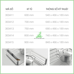 Rổ xoong nồi Martin bắt mặt hộc inox 304 303411(600), 303412(700), 303414(800), 303415(900) – HIGOLD